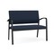 Lesro Newport 2 Seat Tandem Seating Metal Frame No Center Arms, Black, RF Blueberry Upholstery NP1501 - alternate 1